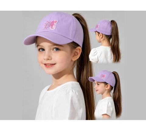 کلاه دم اسبی دخترونه طرح پروانه(9791)