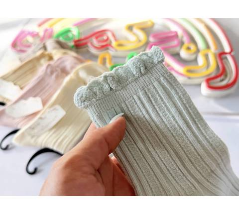 جوراب ساق دار لب کنگره ای دخترونه(9916)