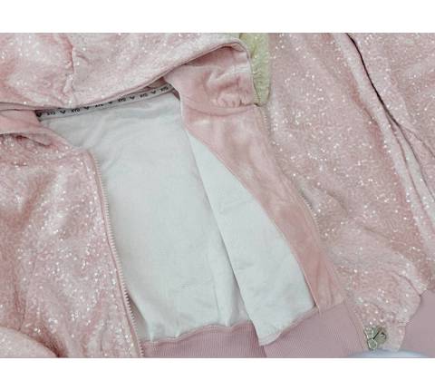 ست سوییشرت شلوار مخمل پولکی دخترونه(9909)